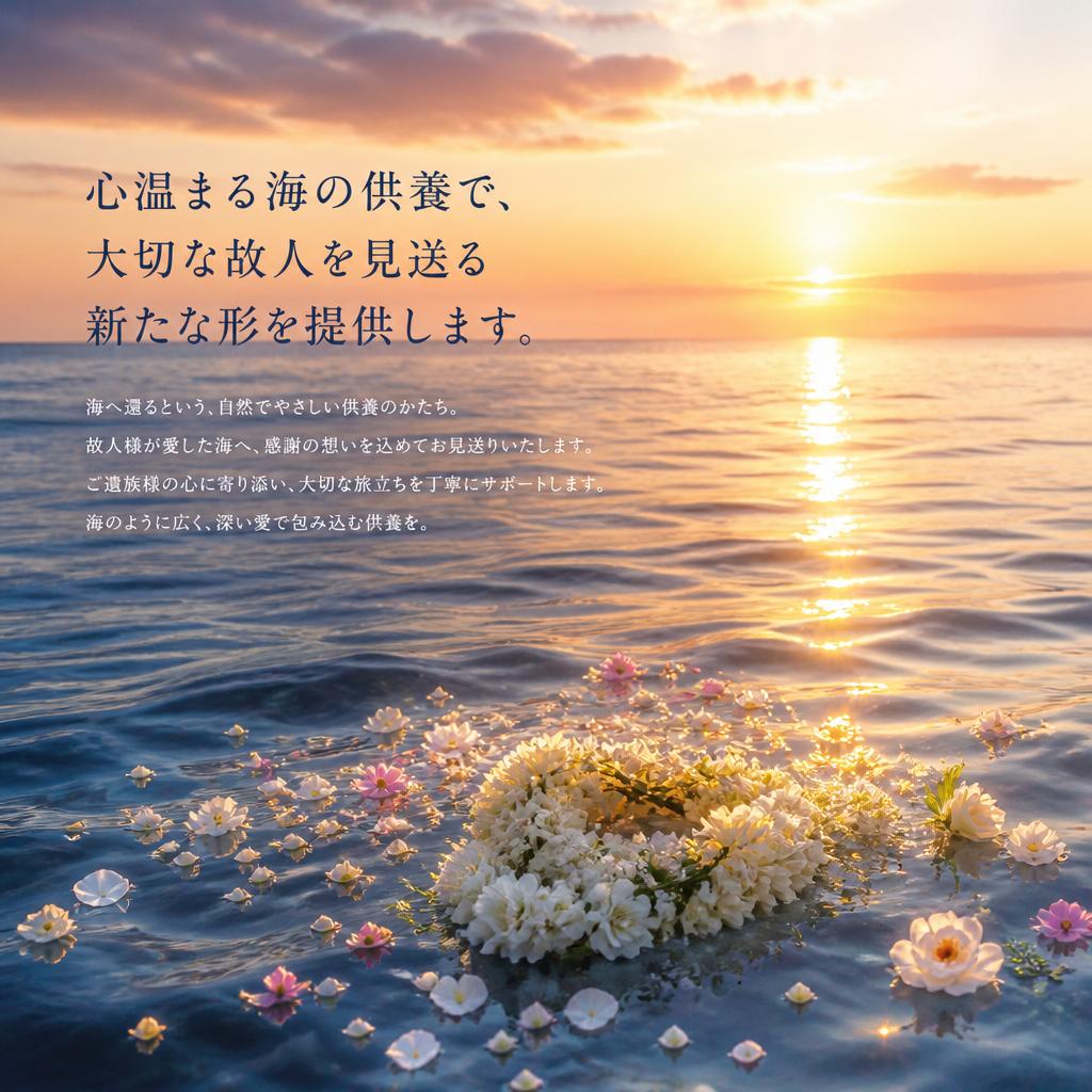 心温まる海の供養で、大切な故人を見送る新たな形を提供します。