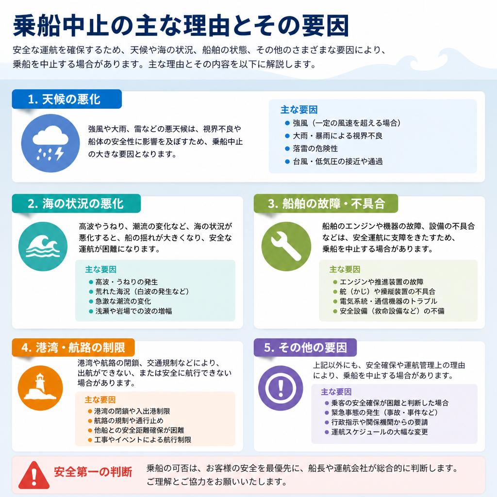 中止される可能性のある原因
